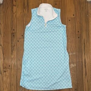 Izod Blue Sleeveless Polo Collar Sundress